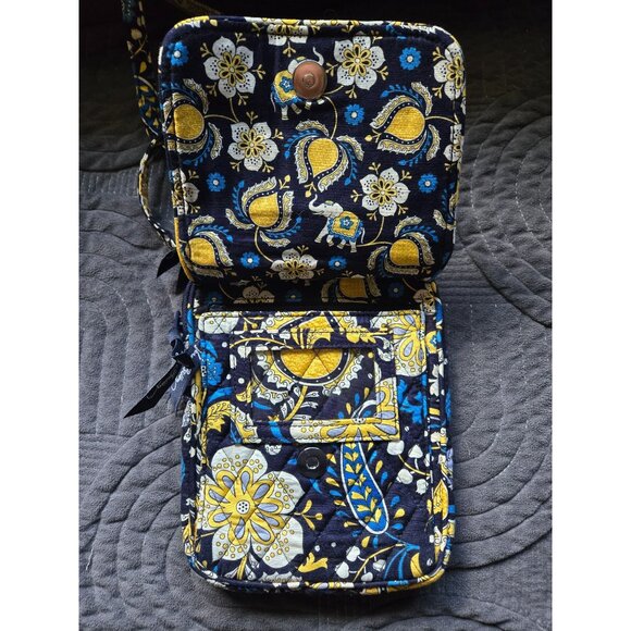Vera Bradley Ellie Blue Elephant Pattern Small Hipster Crossbody Bag - Picture 3 of 8